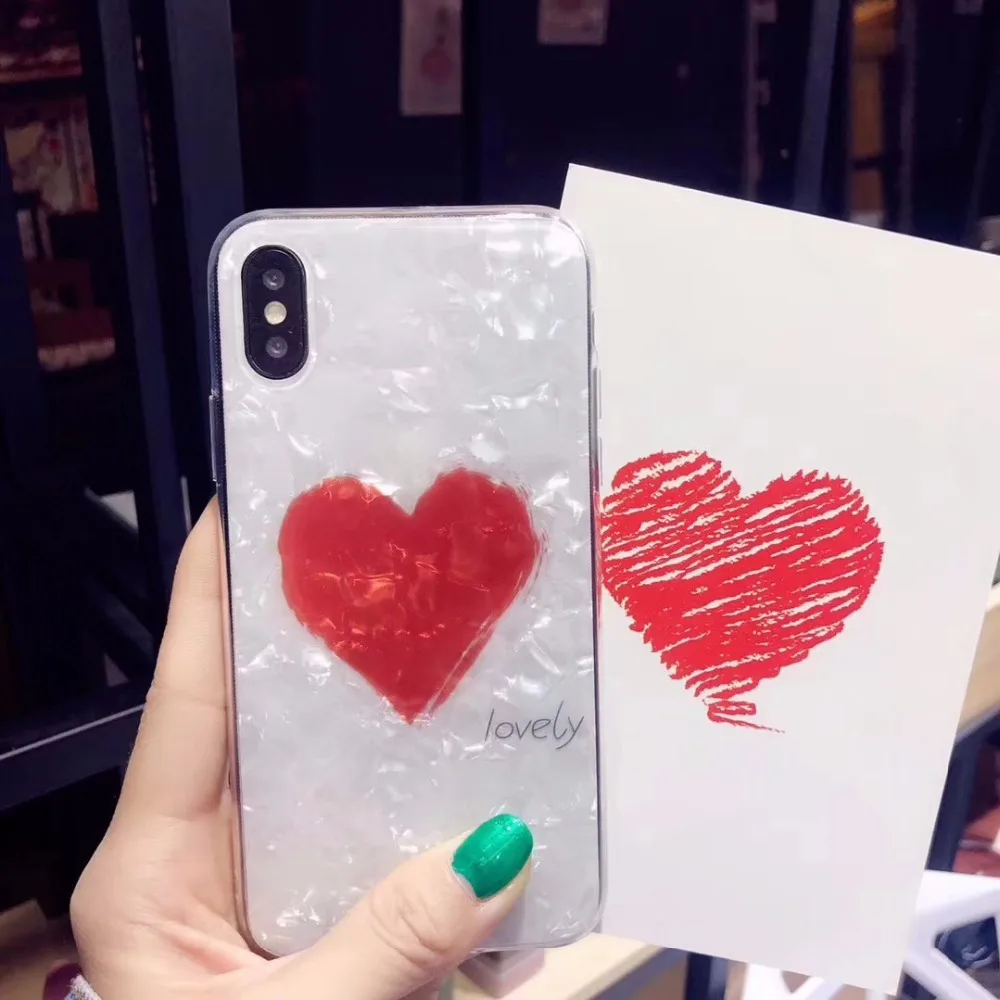 AYJ Hot fashion heart-shaped Shell Newest Tpu silicon cover case for iphone 6 Plus 6s p7 7 plus 8 X popular phone |