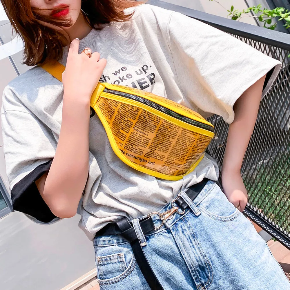 Модные нейтральные Женские поясные сумки-мессенджеры с карманом для газеты