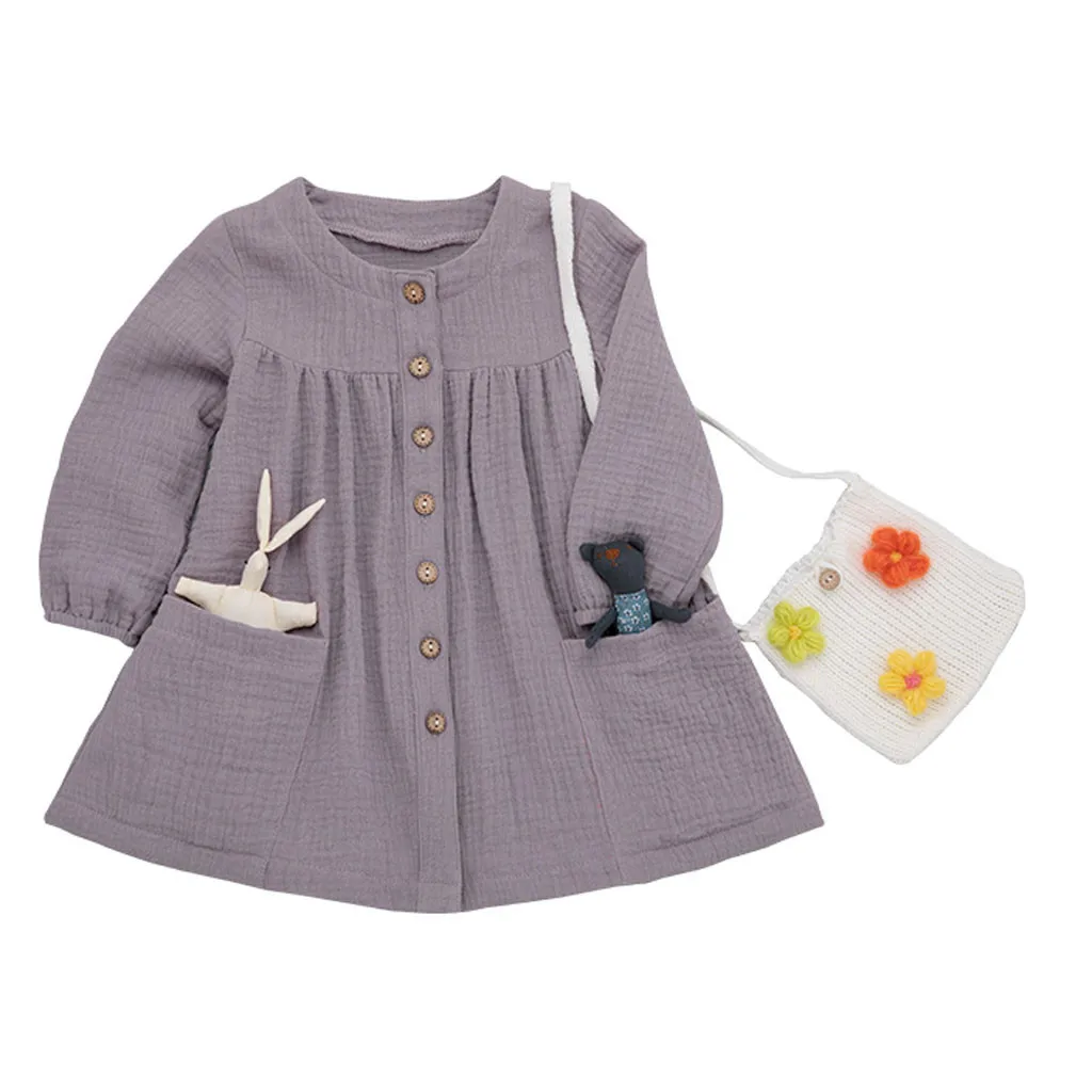 Модные осенние детские платья для девочек платье маленьких Повседневное