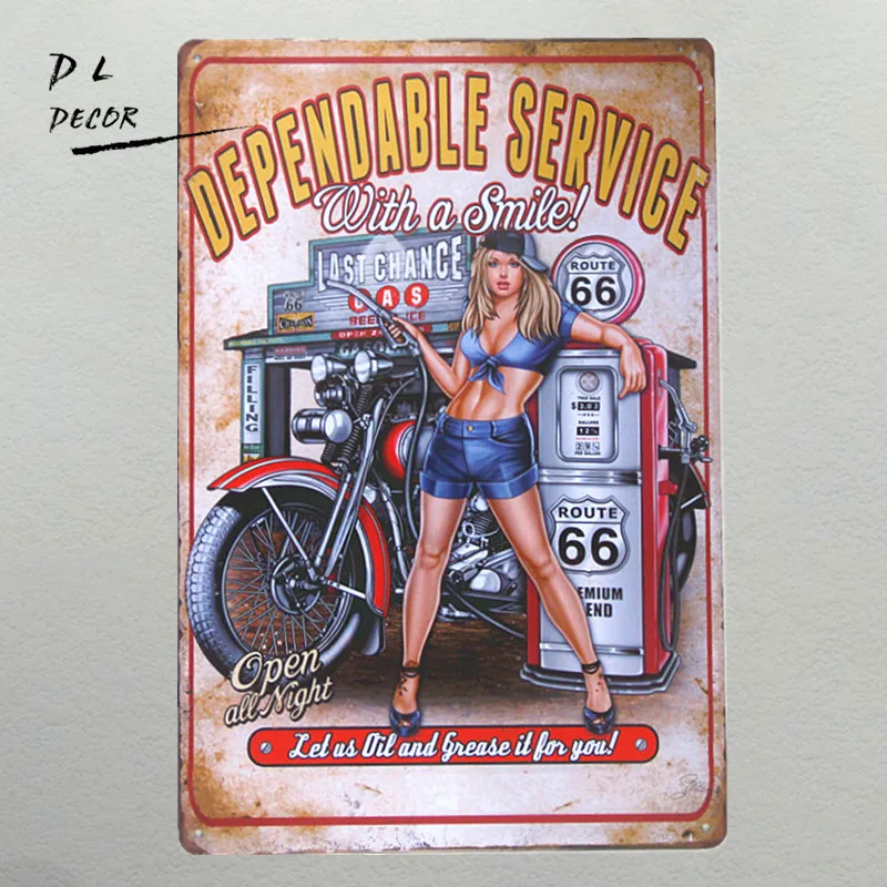 DL GAS SERVICE Metal гаражный знак signs для мужчин домашний декор pin up постер поднос в