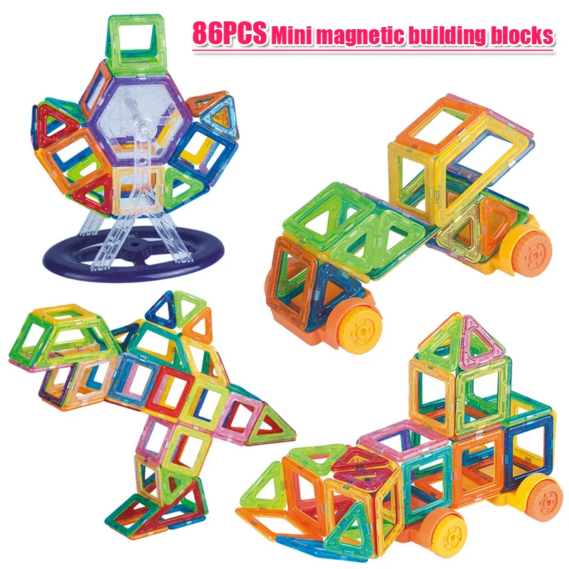 

86PCS Mini Magnetic Building Blocks Toy 3D DIY Magnetic Designer Set Model & Building Magnetic Blocks Educational Toys For kids