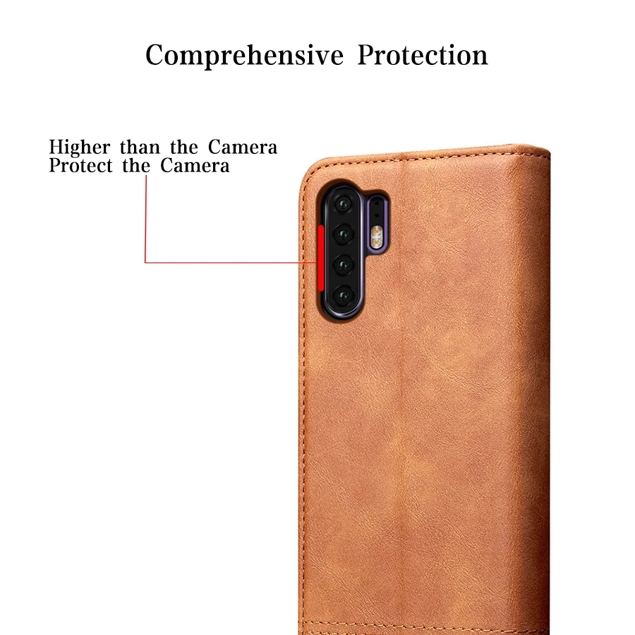Магнитный флип-чехол для Huawei P30 Pro Lite Роскошный Ретро кожаный бумажник с