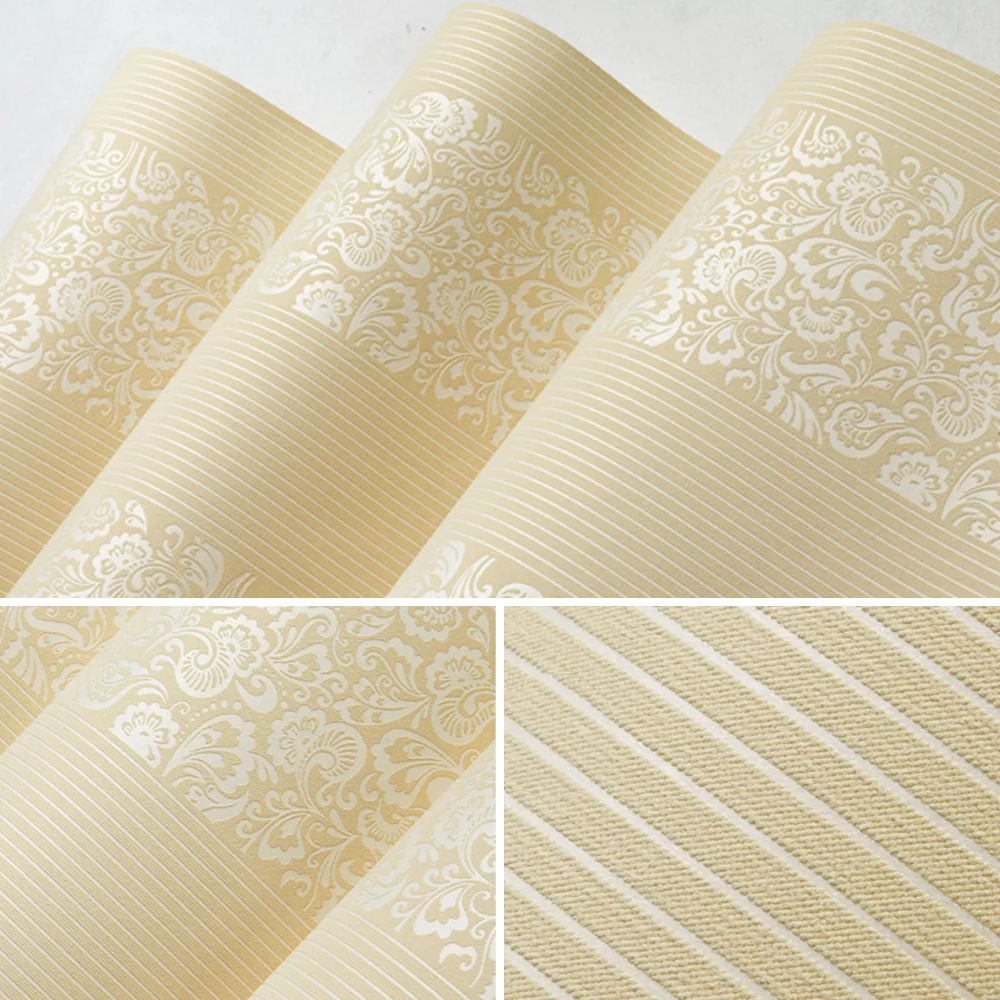 Современный Роскошный домашний декор европейские полосатые Дамасские обои для