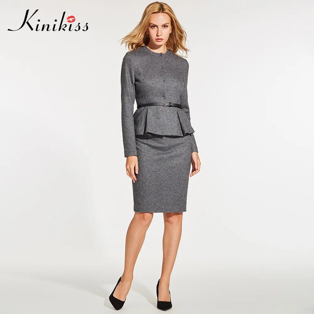Kinikiss женский элегантный свитер Костюмы комплект из 2 предметов куртка Облегающие