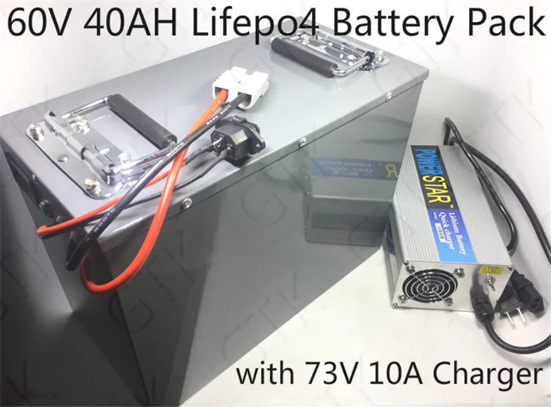 Литиевая батарея 60V 40AH lifepo4 40ah bateria BMS 80A 3000W для электровелосипеда велосипеда