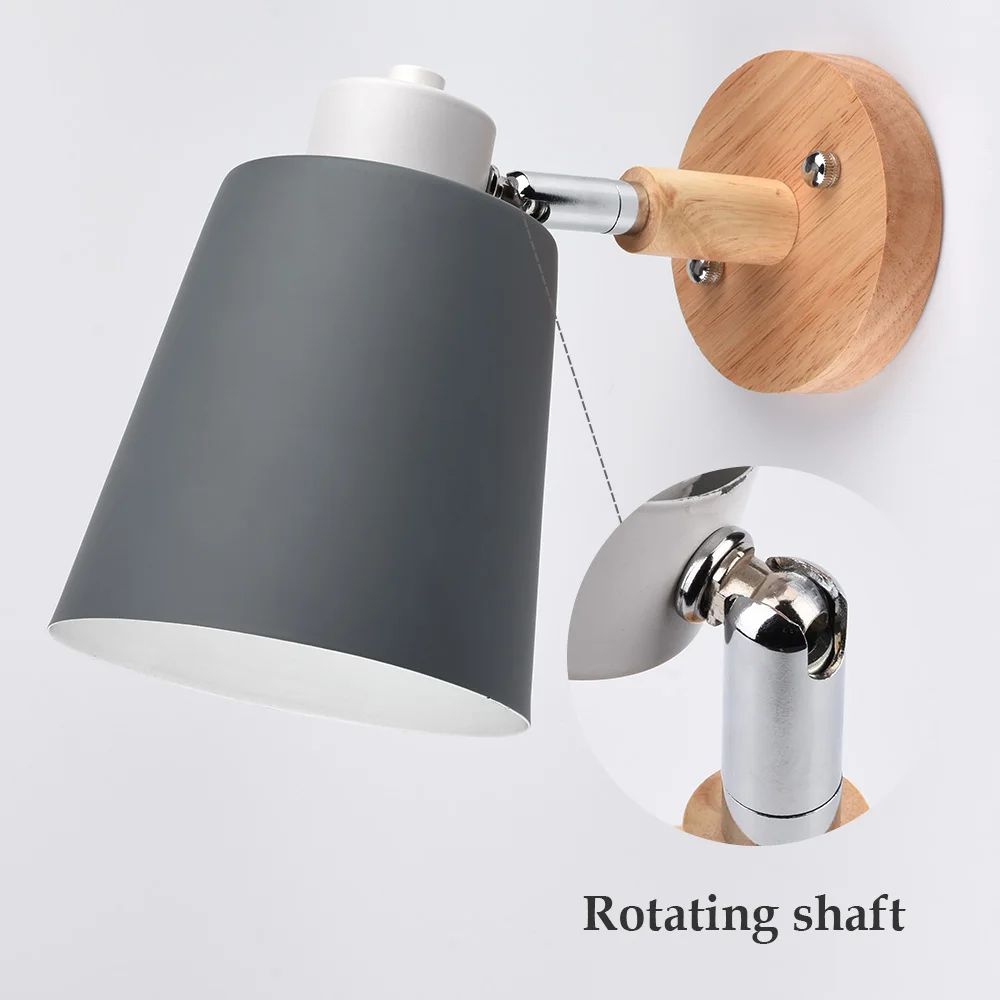 Современный настенный светильник из древесного сплава винтажное промышленное