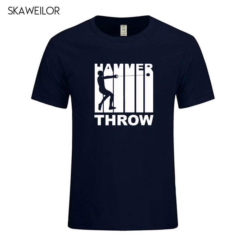 Мужская футболка с принтом Hammer Throw стильная коротким рукавом хлопковая