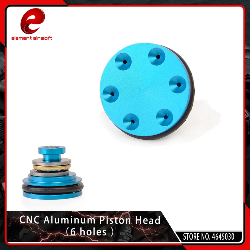 Насадка поршневая из авиационного алюминия с 6 отверстиями для Airsoft AEG Ver.2/3 M4 M16 AK MP5