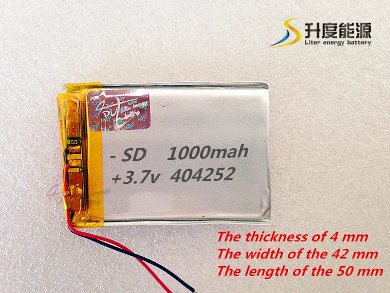 404252 li ion/литий ионная аккумуляторная батарея 3 7 В 1000 мАч для power bank|li-ion rechargeable|battery