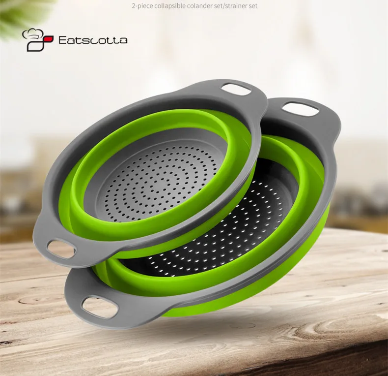 2 шт. пищевой силикон Кухня аксессуары инструменты складной дуршлаг фрукты овощи