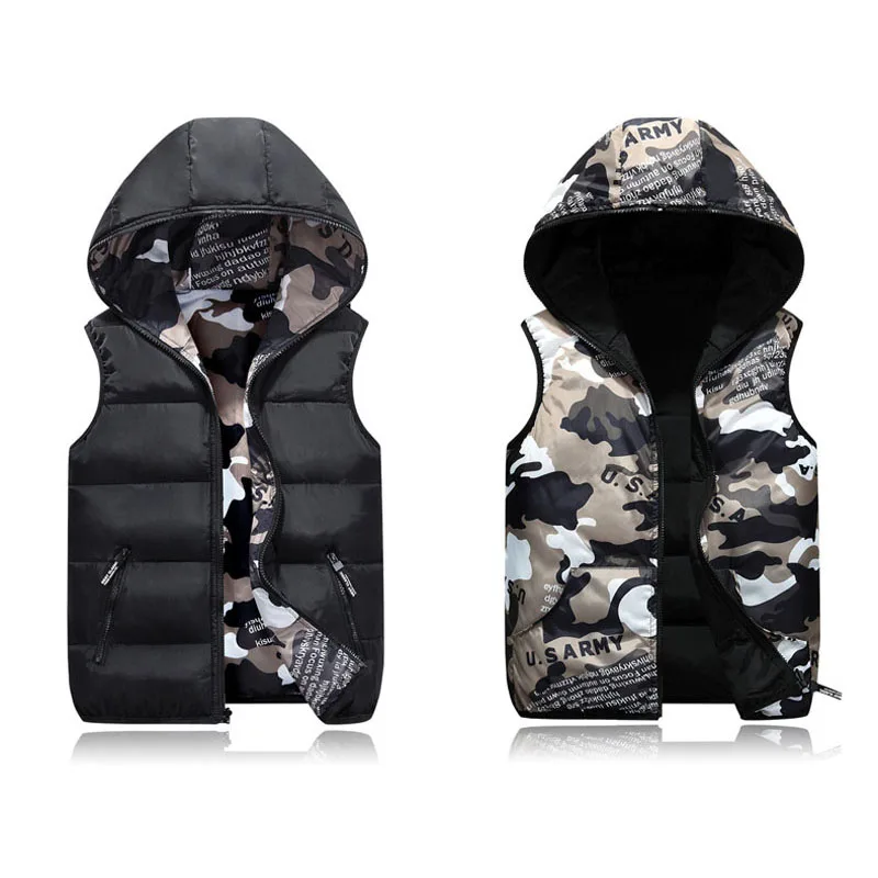 Пальто с капюшоном для всей семьи осенне зимний Камуфляжный жилет мальчиков и