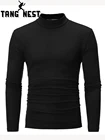 TANGNEST 2019 новая простая дизайнерская универсальная мужская футболка с длинным рукавом весна осень однотонная Повседневная футболка Homme MTL1001