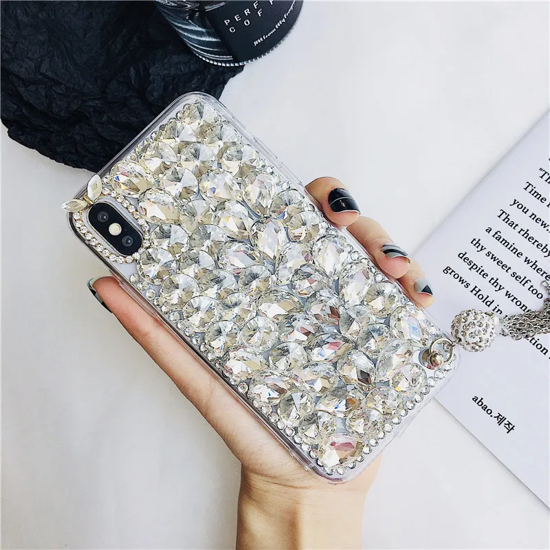 Bling прекрасные хрустальные бриллианты Стразы 3D камни чехол для телефона чехол для iphone 7/7 Plus/6/6 S для samsung Galaxy S5 6 7 edge