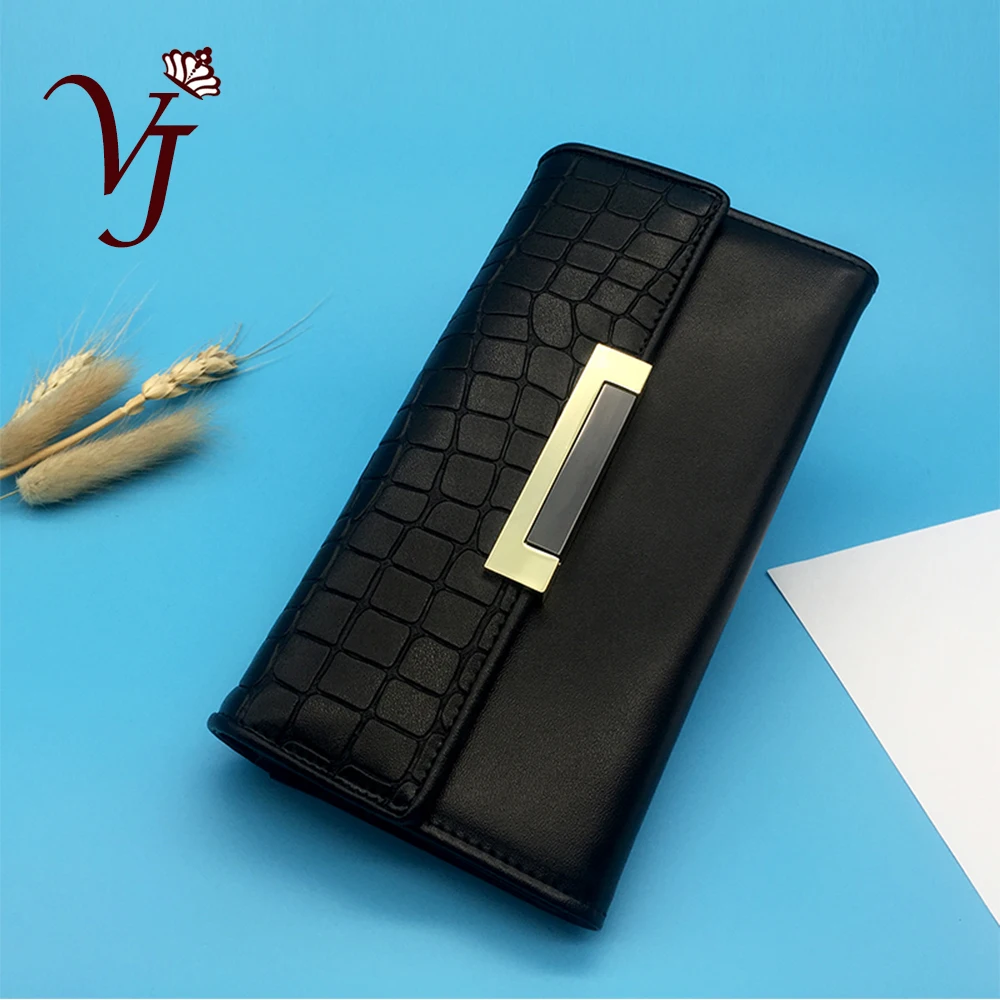 Роскошный женский кошелек кожаный крокодиловый Тонкий Длинный дизайнерский от