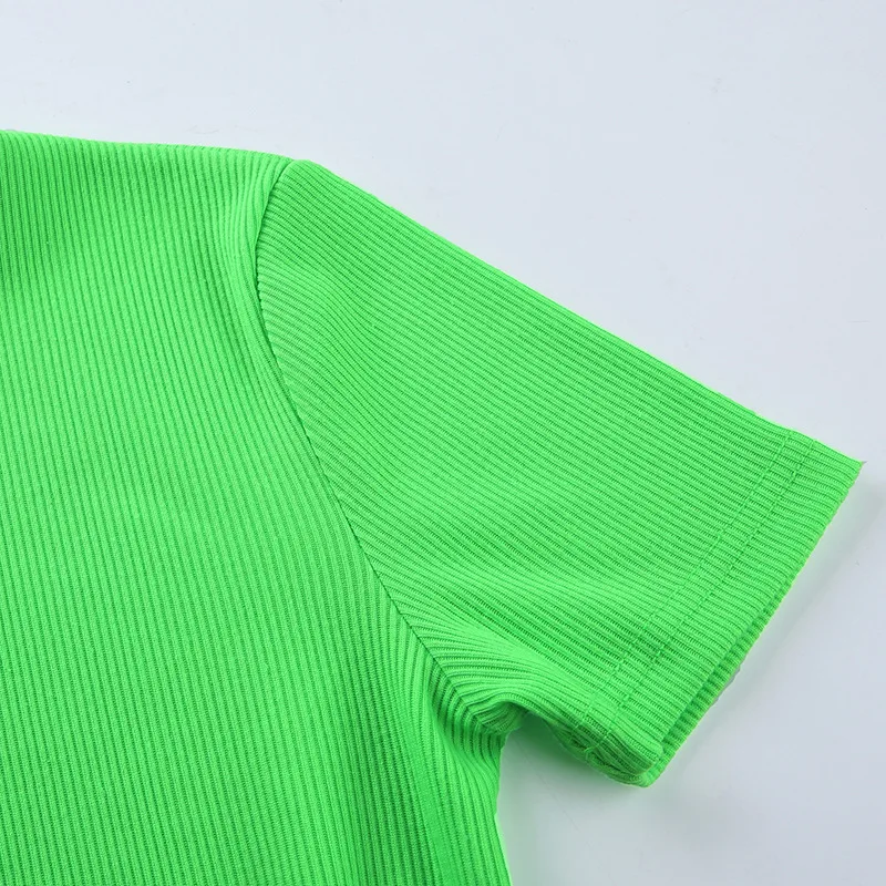 Женское однотонное платье с высоким воротником неоново зеленое или оранжевое