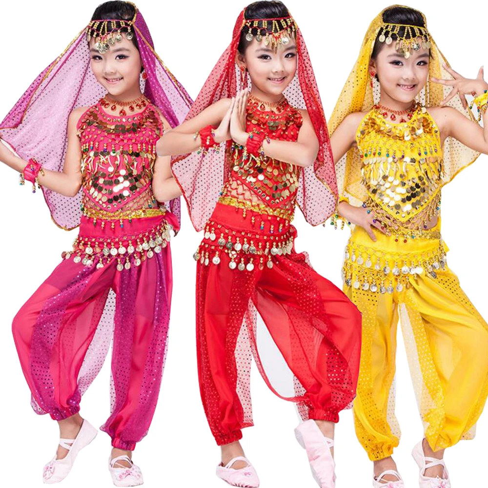 4 шт. хит продаж индийский Детский костюм Болливуда для танца живота индийские