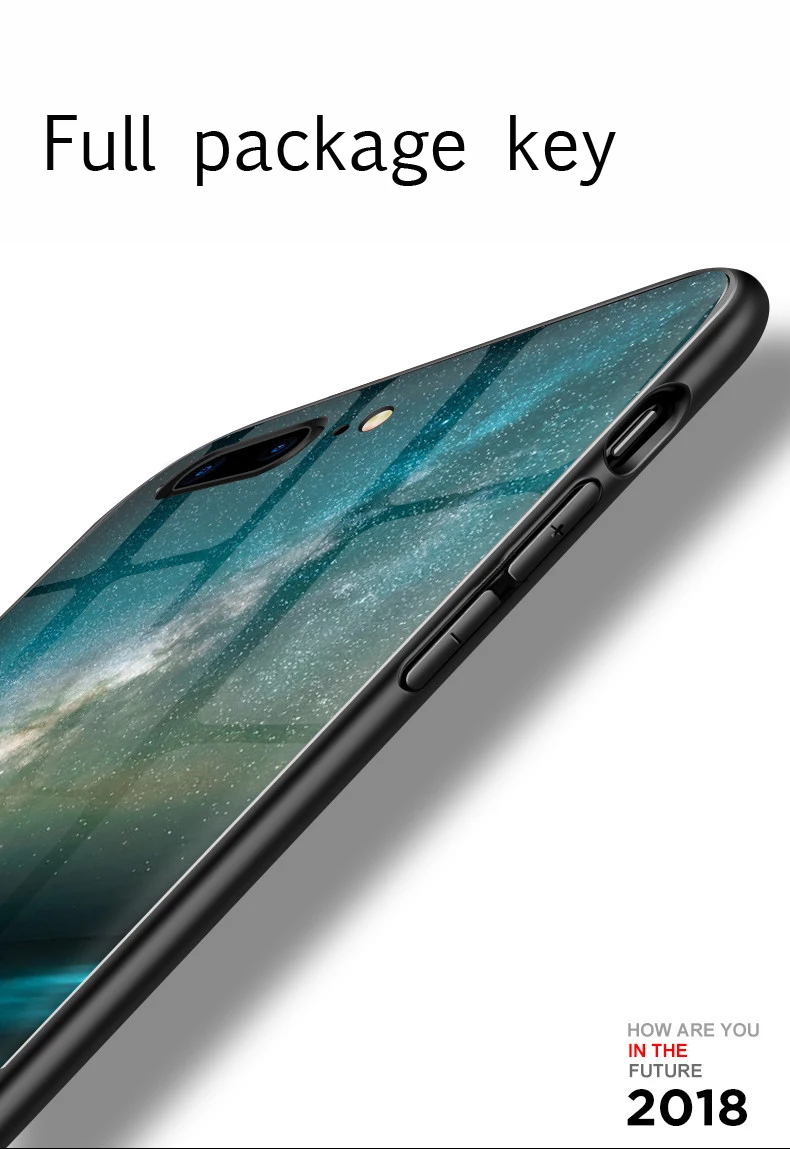 Чехол для телефона iphone6 6plus 7 7plus 8 X с защитой от падения закаленное стекло мягкий