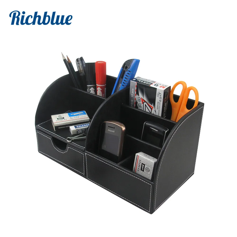 desk organizer office desktop management wooden storage boxes bins home office storage pen holder stand mobile phone case free global shipping