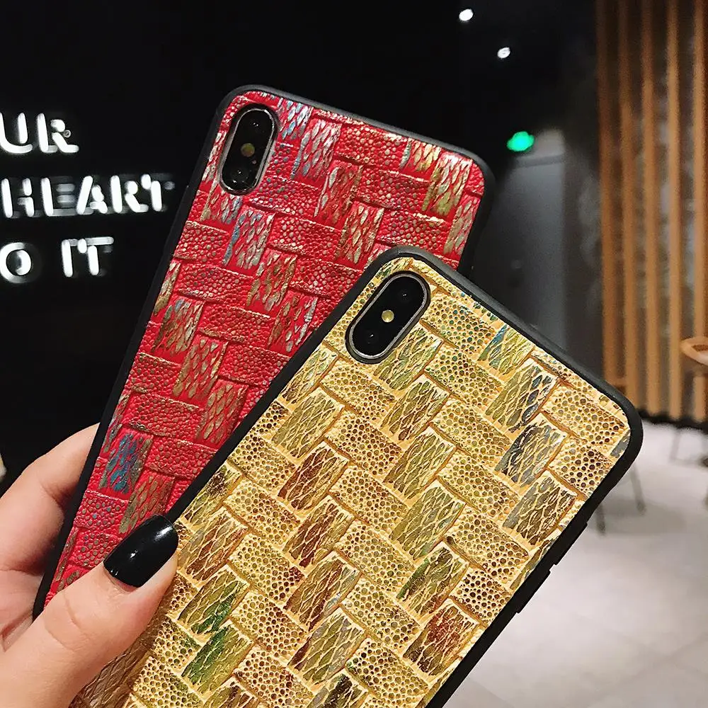 Чехол для телефона HAISSKY Waven с рисунком iPhone XS Max XR X 10 ультратонкий кожаный