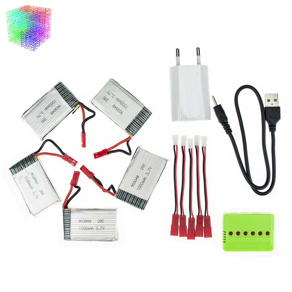 JJRC H11D lipo 3 7 v 1000mah литий ионная аккумуляторная батарея аккумуляторы JST 5 шт. и