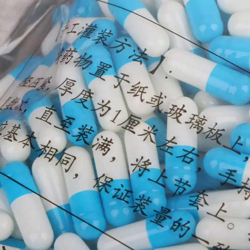 1000 Pcs Blue-white Hard Gelatin Empty Capsules Joined Or Separated 0# | Refillable Bottles