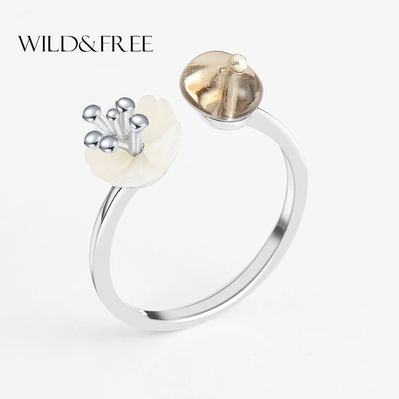 Женское кольцо с цветами Wild & Free открытые Регулируемые кольца из стерлингового