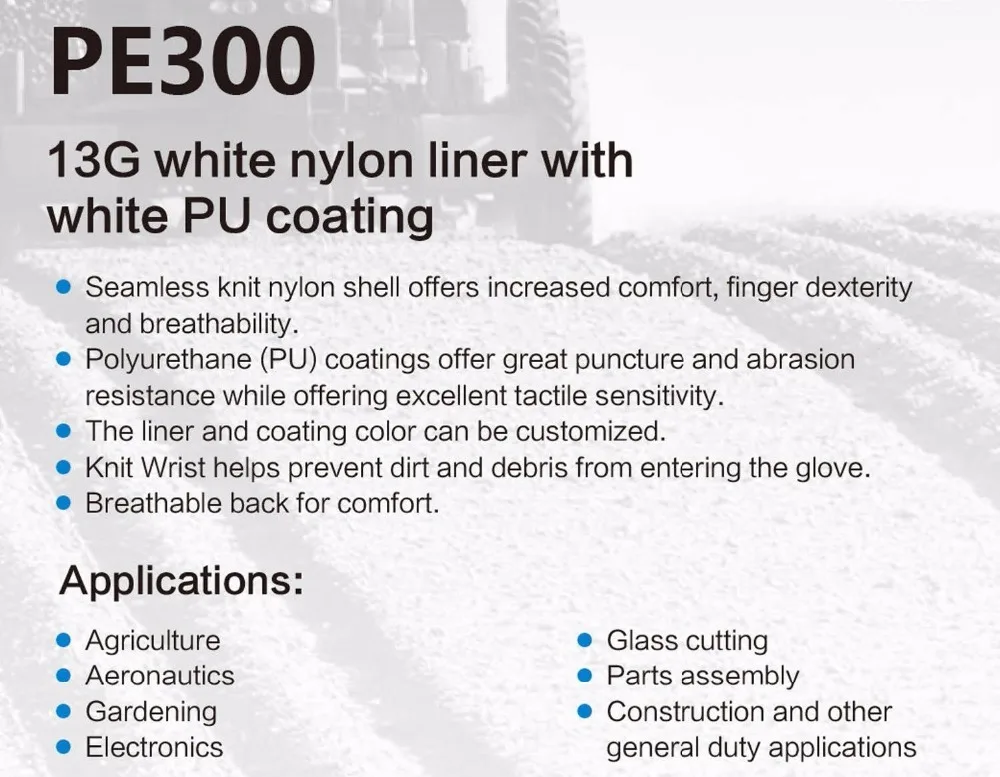 Защитные перчатки ESD антистатические белые черные нейлоновые с полиуретановым