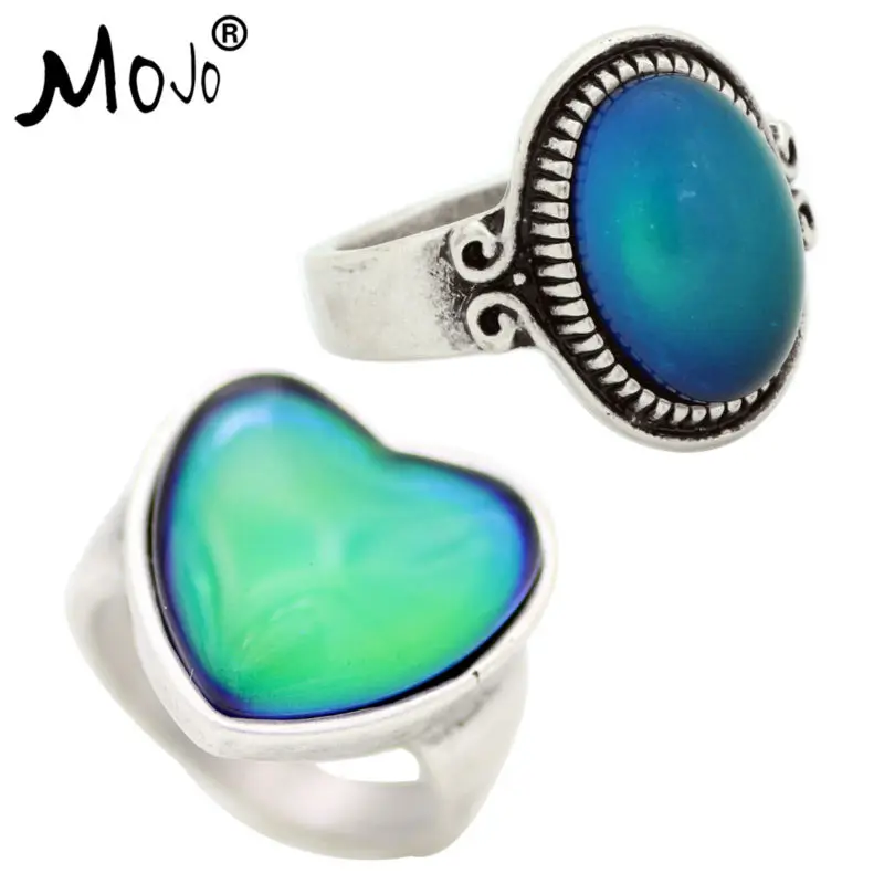 

2PCS Vintage Ring Set of Rings on Fingers Mood Ring That Changes Color Wedding Rings of Strength for Women Men Jewelry RS009-056