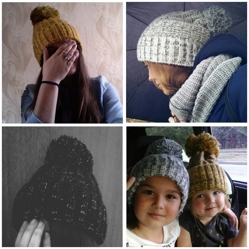 Модная шапка с помпонами для женщин, женские шапки Skullies, женские шапки бини, теплая вязаная шапка, женская зимняя шапка, Брендовая женская шапка бини