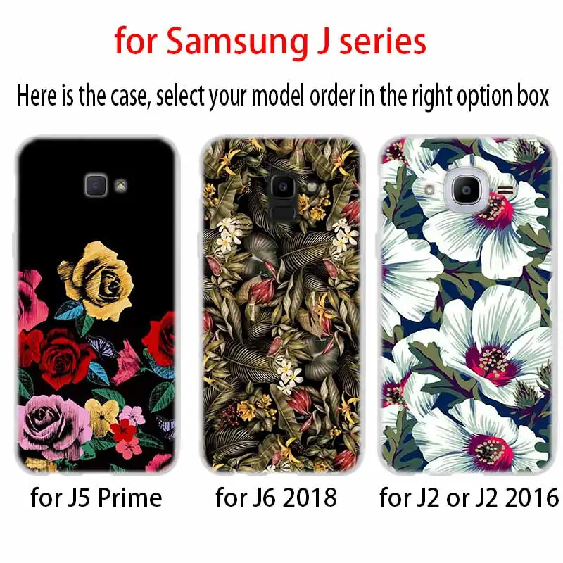 Чехол из ТПУ с красивыми летними цветами для Samsung Galaxy J6 J8 J3 J5 J7 J4 J2 J1 Plus 2018 2016 2017 EU Prime