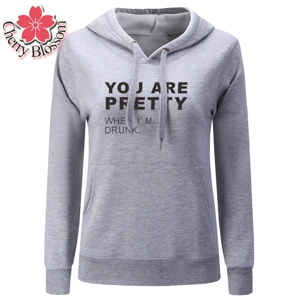Cherry Blossom Harajuku Hoodies Winter Thick Warm Sweatshirts Hooded Sweat Women Casual Feminina Loose Pullover Jumper | Женская одежда