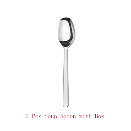 2 pcs Spoon Xiaomi Mijia Посуда Из Нержавеющей Стали качественные высококачественные ножи для стейка Ложка Вилка для обеда столовая посуда бытовые столовые приборы для дома - Цвет: 2 pcs Spoon