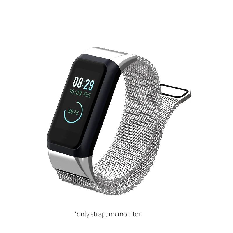 Silver SIKAI, Миланская Петля из нержавеющей стали, ремешок для Amazfit Cor 2, ремешок на запястье, сменный Браслет Midong, ремешок для Xiaomi Huami, браслет - Цвет: Silver