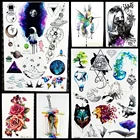 Вау! Временная татуировка геометрической формы космонавта, временная татуировка, наклейка для женщин, мужской боди-арт, на руку, на планету, на тату, для женщин