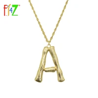 f j4z 2018 hot sale big bambu letters necklace pendants for women golden a z 26 initial collar jewelry alphabet necklace bijoux