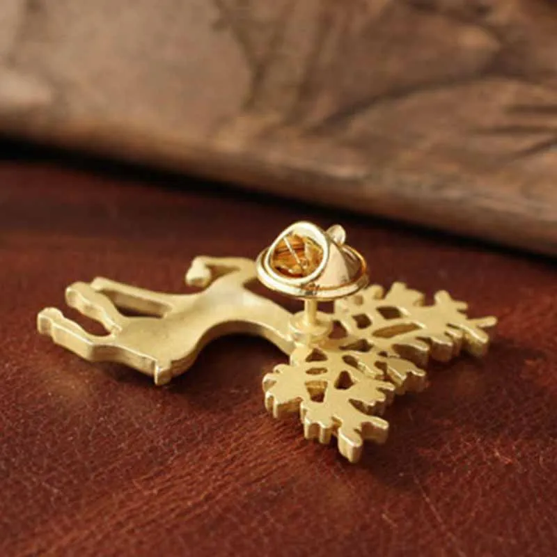 Скраб Матовый Золотой Покрытием Лося Ретро Художественный Пен Брошь Моды Мечты о