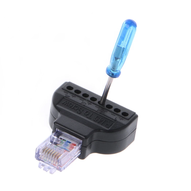 RJ45 Ethernet Мужской до 8 контактный терминал AV винт адаптер с наружной резьбой блок