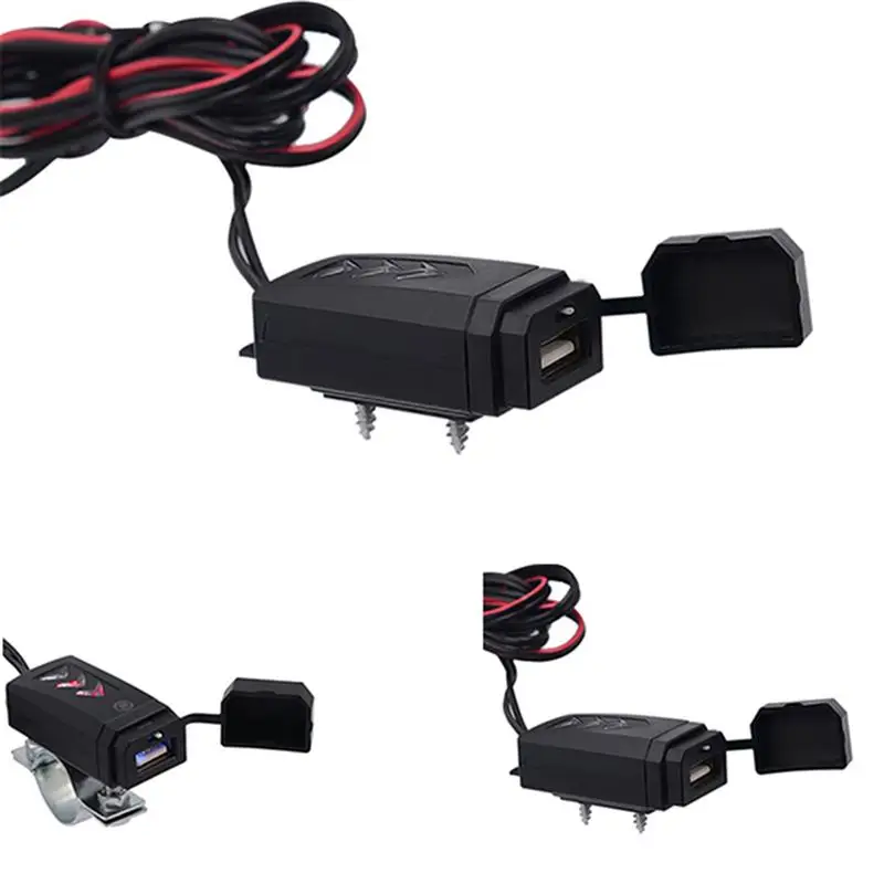 2.1A USB Зарядное устройство автомобиль мотоцикл синий светодиодный адаптер для