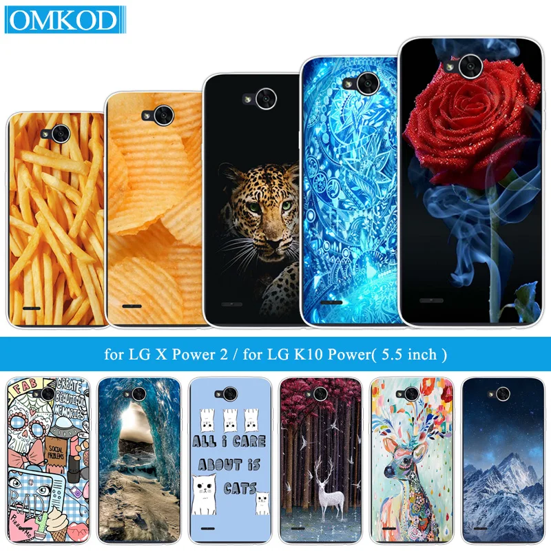 Чехол для LG X Power 2/K10 5 дюймов 2 задняя крышка из мягкого ТПУ Защитные чехлы снеков |