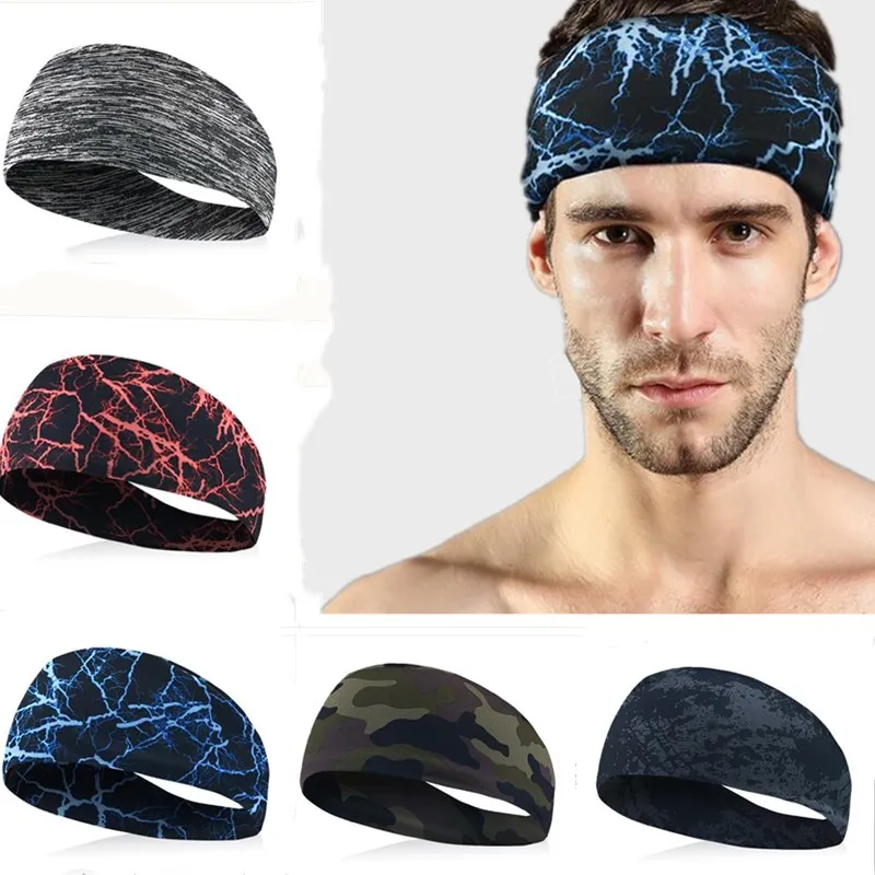 Велоспорт Бег Спорт повязка от пота для мужчин Sweatband для мужчин резинки для волос фитнес-тренажерный зал Налобные повязки Спортивная безопасность