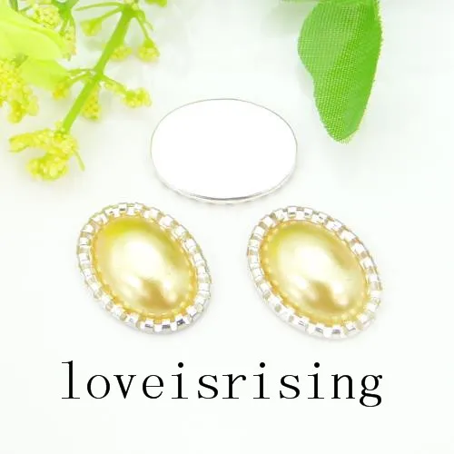 5 цветов 40 шт. разноцветные жемчужные плоские задней овальные свадебные