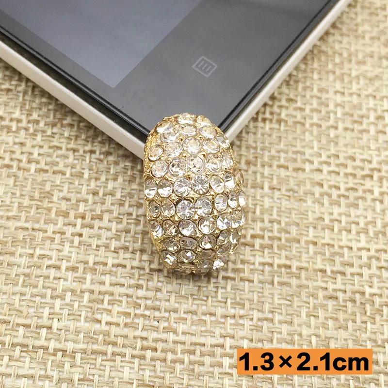 Бесплатная доставка Оптовая продажа 40 шт./лот 13x21 мм Rhinestone Flatback Кнопка для волос