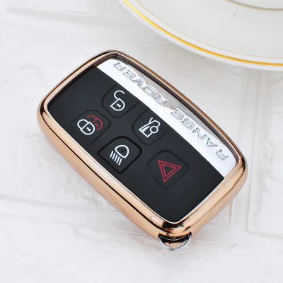 gold Мягкий чехол для ключей автомобиля из ТПУ для Land Rover A9 Range Rover Sport Evoque Freelander 2 Jaguar XE XJ XJL XF C-X16 V12 гитара F X Typ - Название цвета: gold