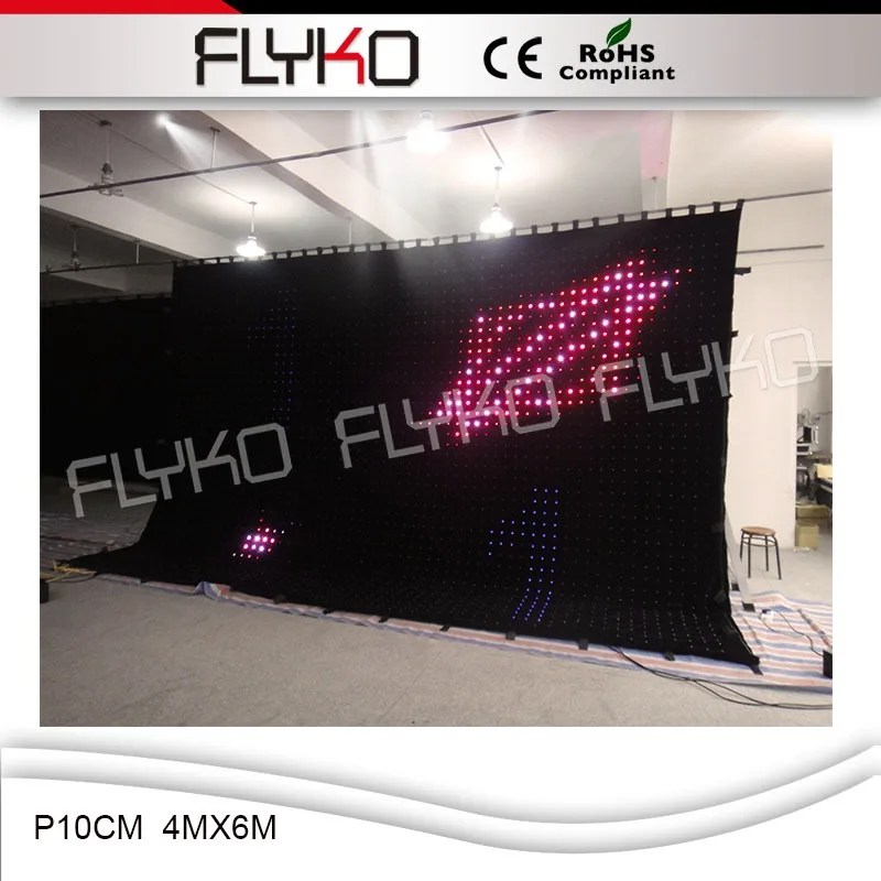CE ROHS красивый светодиодный видео экран для концертной сцены p10cm 4 м x 6 занавес |
