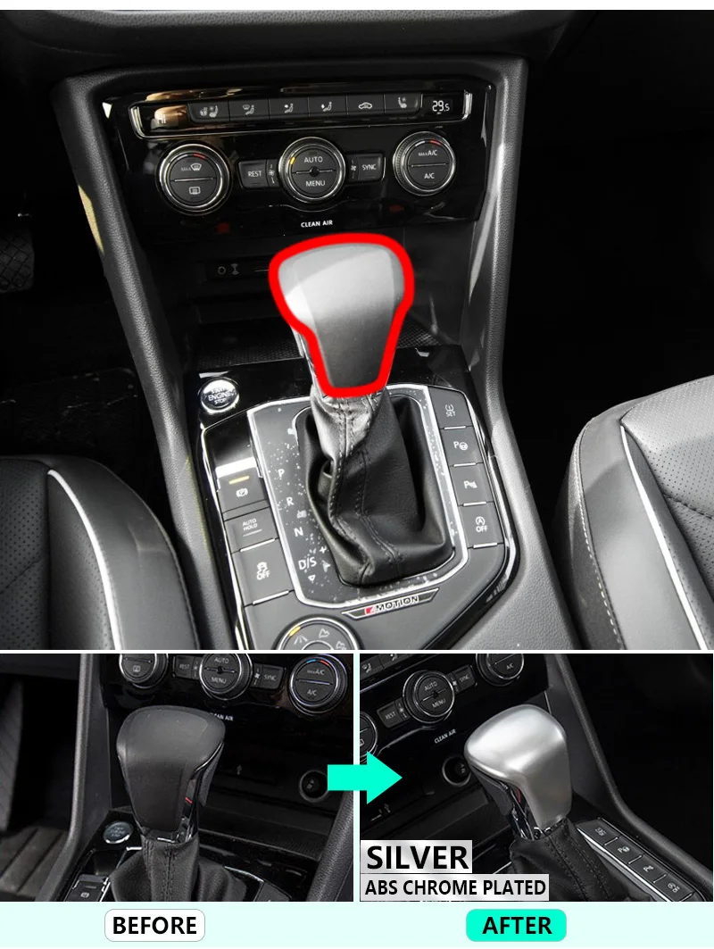 Для VW Tiguan II MK2 2016 2017 2018 2019 Volkswagen хром карбоновый чехол для рычага переключения