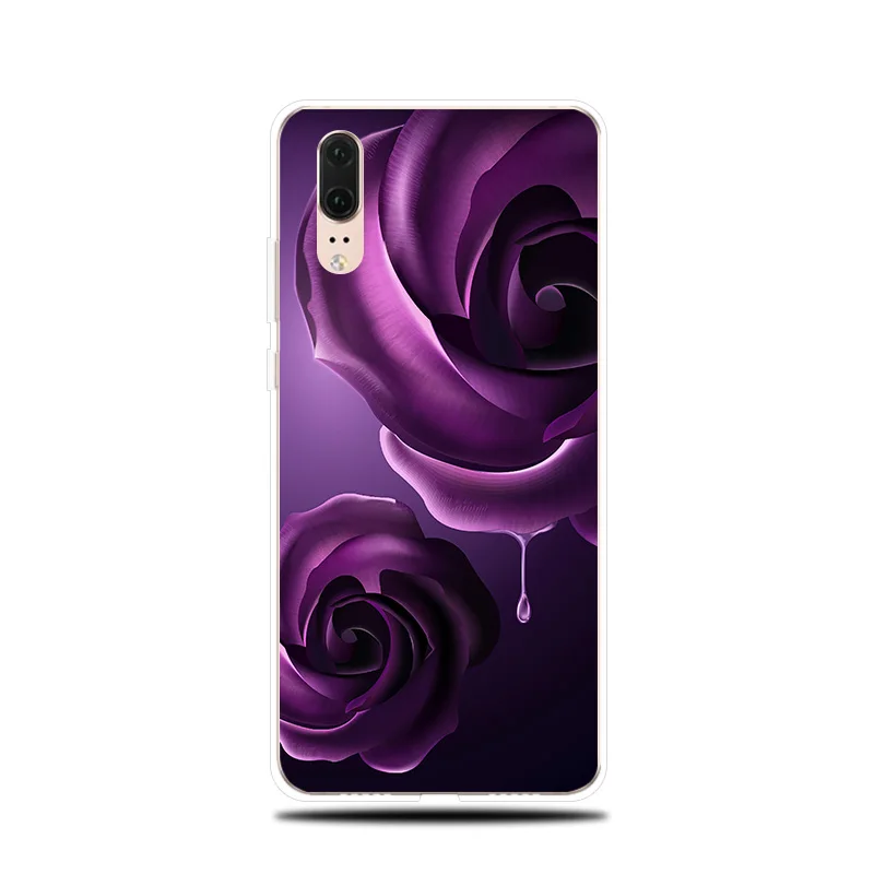 Фиолетовый романтический силиконовый телефон чехол для Huawei P8 P9 Lite 2017 P Smart 2019