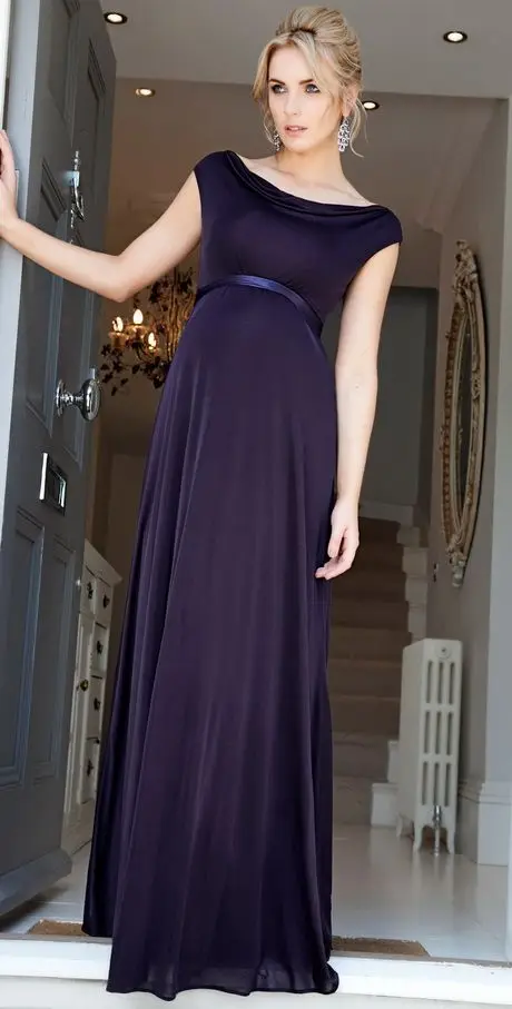 2017 Темно-Синий Материнства Вечерние Платья Элегантные Дешевые для Беременных