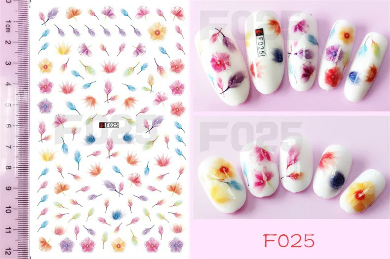 

10pcs/lot The latest Japanese nail art 3D adhesive Ultra-thin 3d nail stickers new Japanese fantasy flowers nail manicure decal