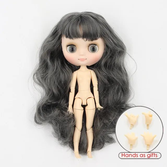 Фабрика blyth middie кукла 1/8 матовое лицо суставное тело короткие/длинные волосы кудрявые/прямые волосы, специальное предложение голый middie кукла 20 см - Цвет: o-matte face
