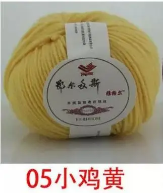 05 chicken yellow 1 шт. = 50 г 99 м органическая детская мериносовая шерсть-ровинг пряжа Моток ручная вязка крючком пряжа Китай натуральный Кинт шерстяная Mercerie Laine - Цвет: 05 chicken yellow